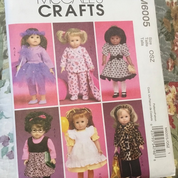 McCall’s Crafts Pattern 18" Doll Clothes Uncut - Picture 4 of 7